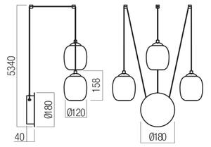 Redo 01-3485 -LED Lampada da parete dimmerabile KHADI 3xLED/5,5W/230V nero/fumé
