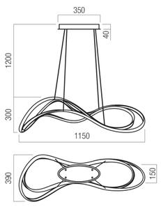 Redo 01-3598 - LED Lampadario dimmerabile a cavo TEMPEST LED/58W/230V oro