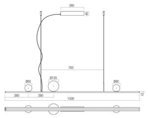 Redo 01-4302 - Sospensione dimmerabile a LED su cavo DUNE LED/48W/230V nero/fumé