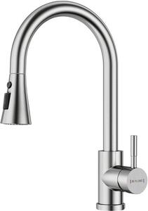 Moderni rubinetti da cucina in acciaio inossidabile con doccetta estraibile a 3 posizioni, rubinetto da cucina moderno a colonna alta