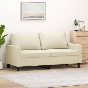 Divano a 2 Posti Crema 140 cm in Similpelle