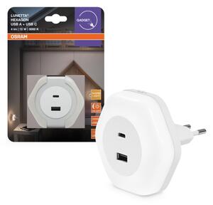 Osram - Lampada orientativa a LED da presa con USB LUNETTA LED/15W/230V