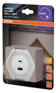 Osram - Lampada orientativa a LED da presa con USB LUNETTA LED/15W/230V