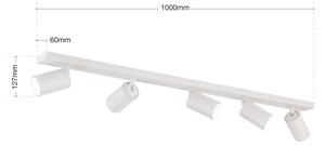 Orion - Faretto SEAN 5xGU10/13W/230V bianco