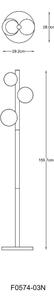 Zuma Line F0574-03N-V6AA - Lampada da terra FORES 3xG9/33W/230V dorata