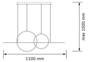 Lampadario LED a cavo LAURA LED/42W/230V dorato