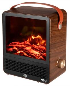 Caminetto elettrico NEO TOOLS, 1500W - Caminetto riscaldante indipendente con effetto fiamma realistico, 2 impostazioni di calore e protezione contro il surriscaldamento, ideale per salotti accoglienti