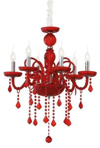 Lampada A Sospensione Giudecca Sp6 Rosso Ideal-Lux