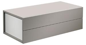 Pezzani Console per ingresso con contenitore grande a 2 cassetti Due Legno Grigio Tortora/Bianco Opaco