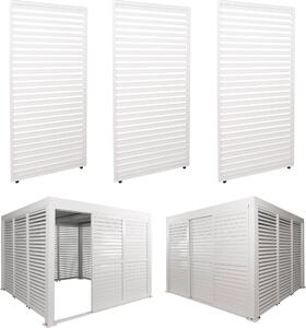Set di 3 pannelli in alluminio per pergola HWC-L46, copertura di terrazze, modulo a doghe, 204x271cm ~ bianco