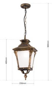 Orion - Lampada a sospensione per esterni AIKO 1xE27/60W/230V IP23 bronzo/patina