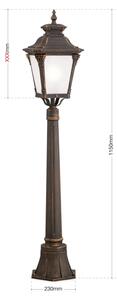 Orion - Lampada da esterno AIKO 1xE27/60W/230V 115 cm IP23 bronzo/patina