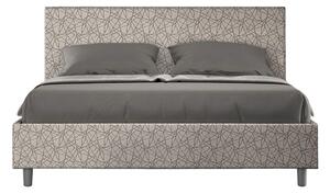 Letto matrimoniale ADELE con testata e Letto imbottiti, tessuto ERA 2, dimensioni 160x190 cm effetto Rete colore bianco