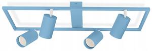 FKL DESIGN Home Lampada da soffitto Deco Lampada da soffitto Lampada per bambini Lampada per bambini a 4 luci GU10 Paralume regolabile Lampada di serie (N975-RS4-B)