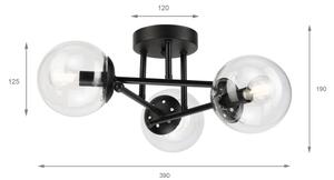 Brilagi - Lampadario a plafone MALIVA 3xE14/15W/230V nero/trasparente