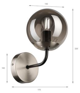 Brilagi - Lampada da parete MALIVA 1xE14/15W/230V cromo opaco/fumé
