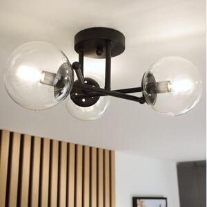 Brilagi - Lampadario a plafone MALIVA 3xE14/15W/230V nero/trasparente