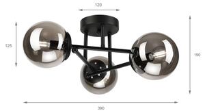 Brilagi - Lampadario a soffitto MALIVA 3xE14/15W/230V nero/fumé
