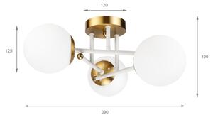 Brilagi - Lampadario a montaggio superficiale MALIVA 3xE14/15W/230V dorato/bianco