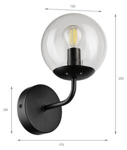 Brilagi - Applique MALIVA 1xE14/15W/230V nera/trasparente