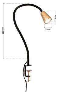 Orion - Lampada da tavolo flessibile con morsetto DOTTY 1xGU10/10W/230V ottone/nero
