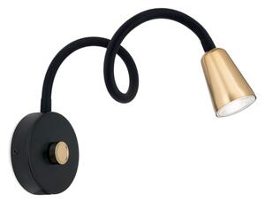 Orion - Lampada da parete flessibile dimmerabile DOTTY 1xGU10/10W/230V nera/ottone