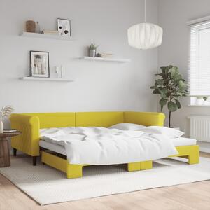 Divano Letto con Letto Estraibile Giallo 100x200 cm in Velluto