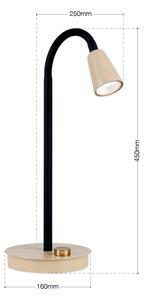 Orion - Lampada da tavolo dimmerabile flessibile DOTTY 1xGU10/10W/230V beige/nero