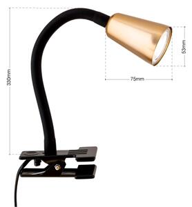 Orion - Lampada da tavolo flessibile con morsetto DOTTY 1xGU10/10W/230V ottone/nero