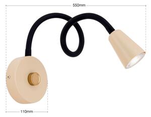 Orion - Lampada da parete flessibile DOTTY dimmerabile 1xGU10/10W/230V beige/nero