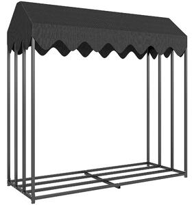 Outsunny Portalegna da esterno, con copertura 600D Oxford capacità 1,9 m³, acciaio 186x70x185cm nero | Aosom Italy
