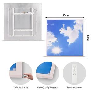 Brilagi-LED Pannello dimmerabile SLIMFRAME SKY LED/58W/230V 60x60 cm argento/blu + telecomando