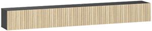 HOMCOM Mobile TV sospeso, per TV da 72", con 2 ante ribaltabili, 140 cm, Legno naturale e nero | Aosom Italy