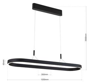 Orion - Lampada a sospensione LED a cavo CARRARA LED/80W/230V 2700/3000/4000K nero