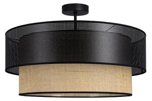Plafoniera BORHO a montaggio superficiale 1xE27/60W/230V diam. 40 cm nero/iuta