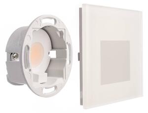Deko-Light Applique a LED da incasso SET Alwaid, vetro satinato, 8 x cm, 2.700 K Alwaid, Bianco / Opale, Corridoio, Vetro, Moderno, Faretto da incasso a parete