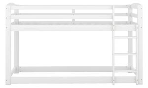 Letto a castello per bambini 90x200 cm, struttura in legno, senza materasso, Bianco
