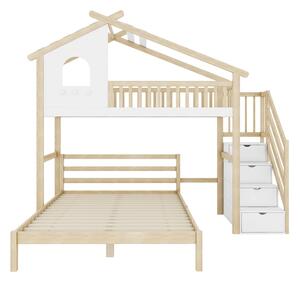 Letto A Soppalco FetiNes In Metallo - 90x200 Cm, Con Scrivania E Librerie, Nero - Foto 2