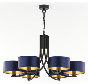Jupiter 2102 - Lampadario a catena ARTHUR 6xE27/15W/230V blu/nero
