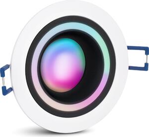 SSC-LUXon Matapo faretto da incasso bianco nero incl. WiFi Smart RGBW LED - faretto con anello luminoso compatibile con Alexa, Siri e Google