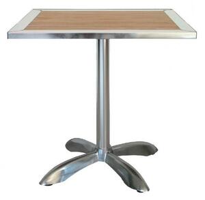 Tavolo Saragozza in alluminio e legno - 70 x 70 cm