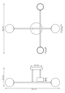 Plafoniera HOLON 2xG9/8W/230V + 2xGX53/12W nero