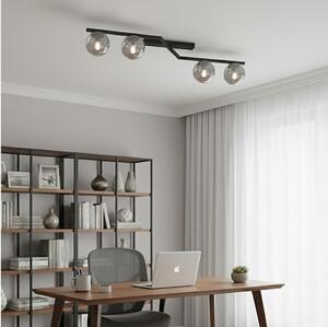 Plafoniera NATON 4xE14/10W/230V nero/fumé