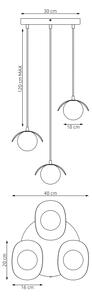 Lampadario sospeso su cavo RITUAL 3xG9/8W/230V bianco