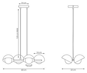Lampadario a sospensione BOOM su cavo 4xG9/8W/230V nero