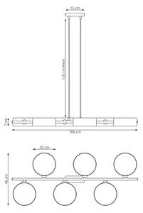 Lampadario con cavo DRUMZ 6xE14/10W/230V, nero