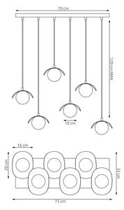 Lampadario su cavo RITUAL 6xG9/8W/230V nero