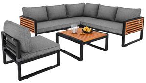 Set da giardino per 5-6 persone, moderno set di divani da esterno, incluso tavolino da caffè, Grigio