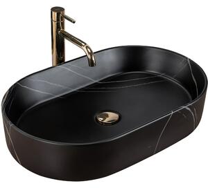 Rea Nadia lavabo 61x38.5 cm ovale da appoggio nero REA-U8565