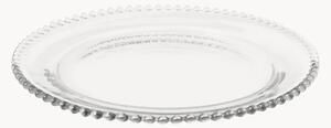 Set di 6 piatti rotondi in vetro con bordo perlato Collier